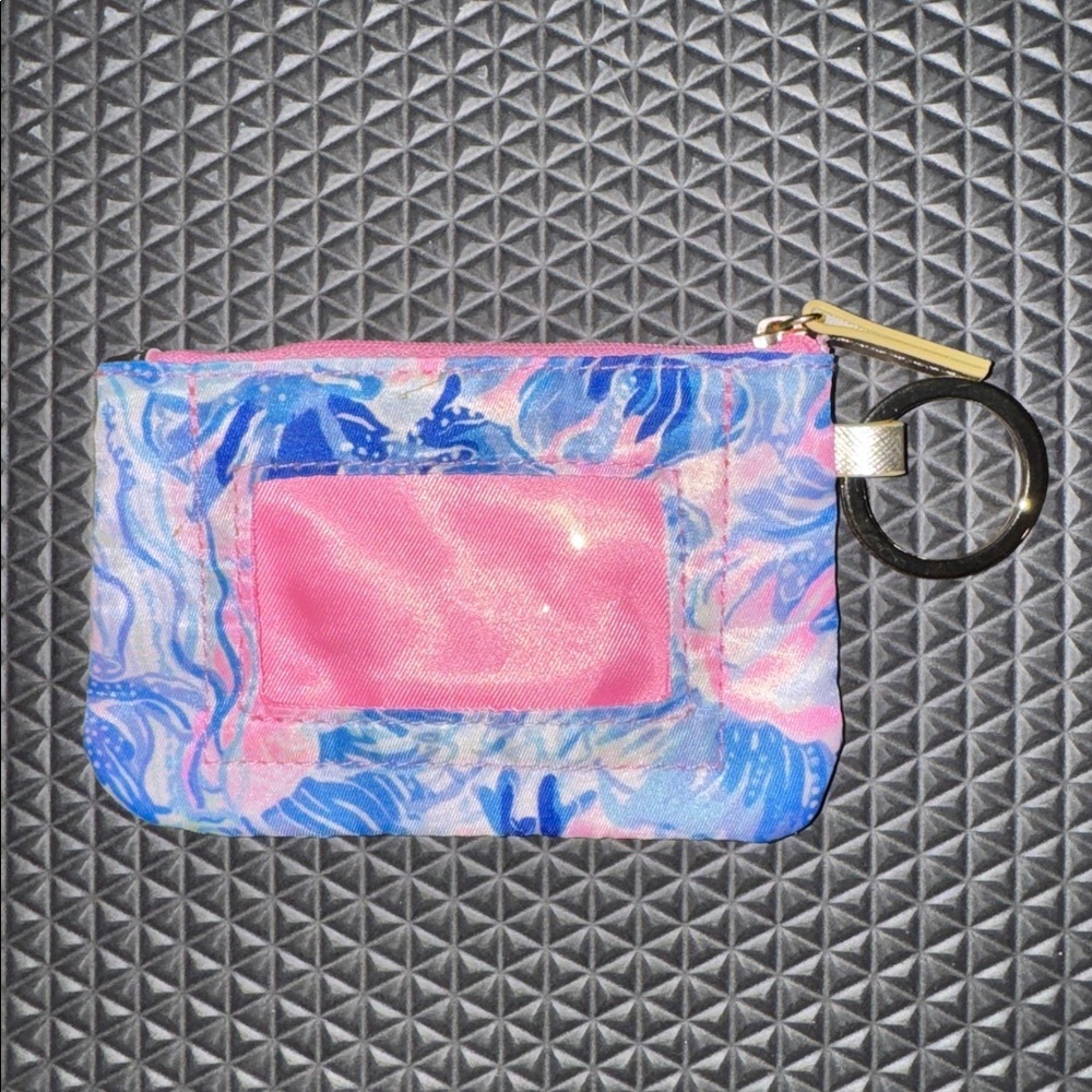 Lilly Pulitzer Blue & Pink Floral Keyring Coin Pouch - Picture 3 of 5